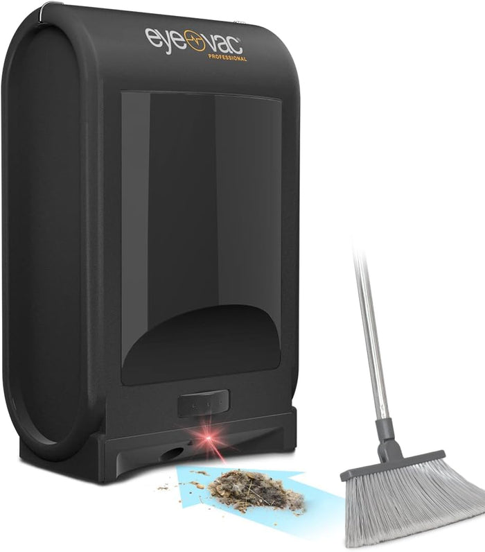 EyeVac Pro Touchless Vacuum Automatic Dustpan - Ultra Fast & Powerful - Great for Sweeping Salon Pet Hair Food Dirt Kitchen, Corded Canister Vacuum, Bagless, Automatic Sensors, 1400 Watt (Black)