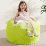 Bean Bag Cover (No Filler) Soft Faux Fur Stuffed Animal Bean Bag Storage, Fluffy Plush Bean Bag Chair Cover Washable, Comfy Bean Bag Covers for Adults Kids Teens