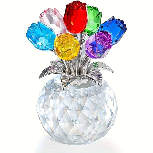 CrystalBloom™ Rose Figurine — Handcrafted Glass Roses Gift Set
