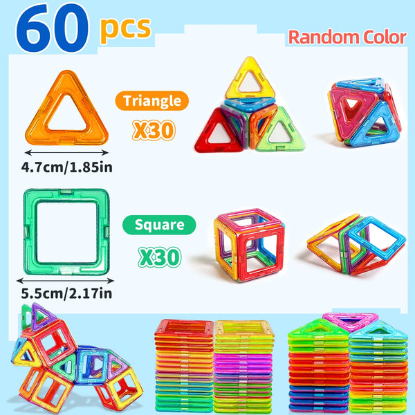 Magnetic Building Blocks Mega Set (108 Pieces) — STEM Toy for Kids