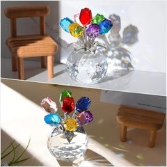 CrystalBloom™ Rose Figurine — Handcrafted Glass Roses Gift Set