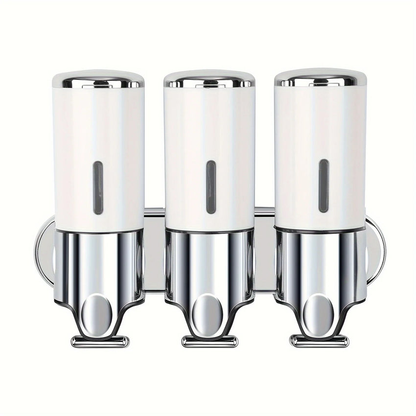 3-in-1 Wall Mounted Soap Dispenser, Plastic, Clog-Resistant with Enhanced Design for Bathroom Use