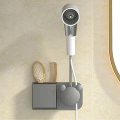 360° Hair Dryer Holder — Hands-Free Styling for Any Mirror or Wall
