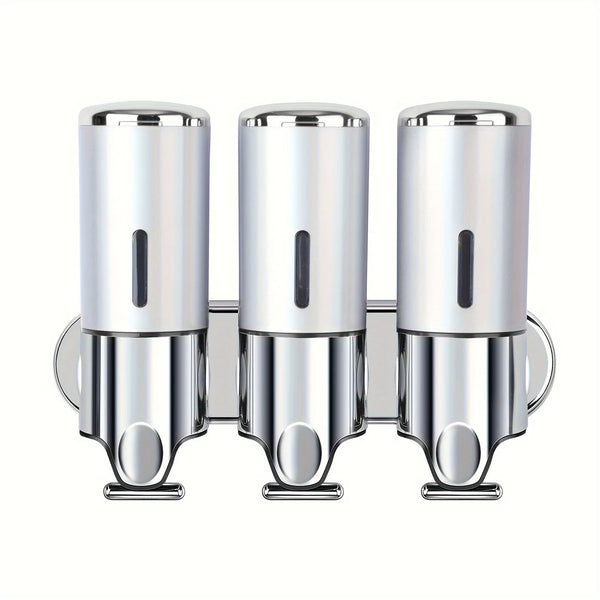 3-in-1 Wall Mounted Soap Dispenser, Plastic, Clog-Resistant with Enhanced Design for Bathroom Use