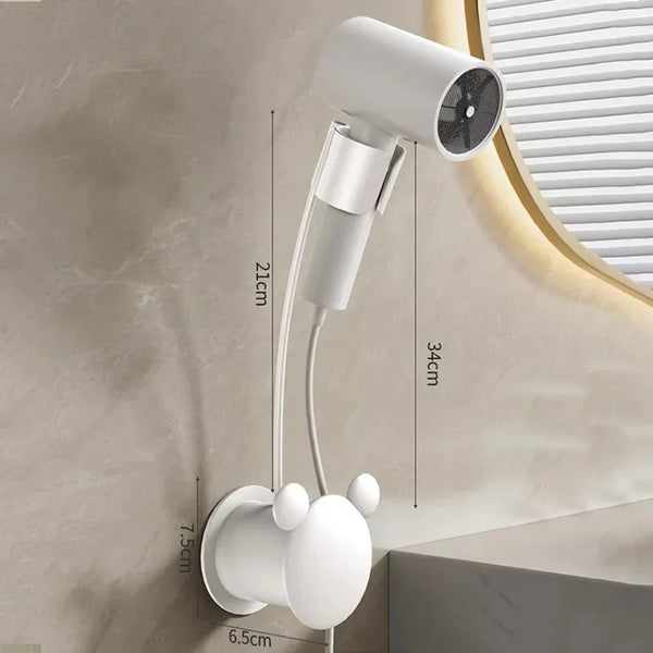 360° Hair Dryer Holder — Hands-Free Styling for Any Mirror or Wall