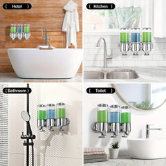 3-in-1 Wall Mounted Soap Dispenser, Plastic, Clog-Resistant with Enhanced Design for Bathroom Use