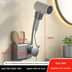 360° Hair Dryer Holder — Hands-Free Styling for Any Mirror or Wall