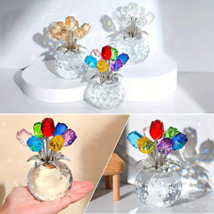 CrystalBloom™ Rose Figurine — Handcrafted Glass Roses Gift Set