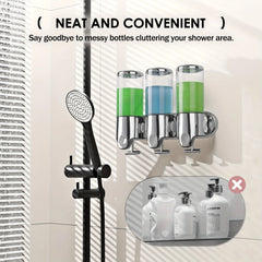 3-in-1 Wall Mounted Soap Dispenser, Plastic, Clog-Resistant with Enhanced Design for Bathroom Use
