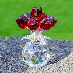 CrystalBloom™ Rose Figurine — Handcrafted Glass Roses Gift Set
